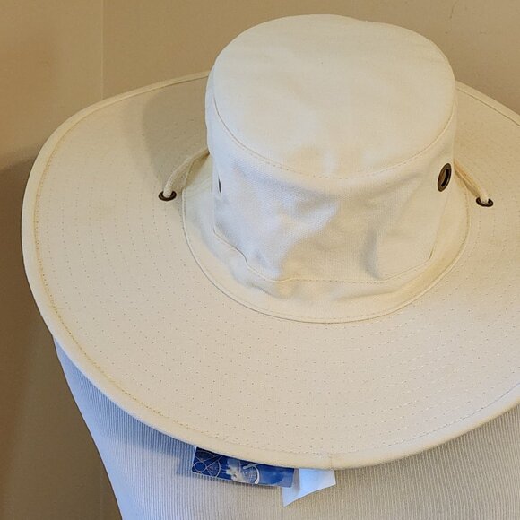 DORFMAN-PACIFIC 100% Cotton Canvas Tan Floater Fishing Sun Bucket Hat Safari S/M - Picture 7 of 15